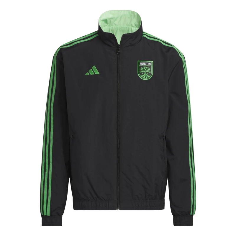 Image of adidas Mens Austin Anthem Austin FC 2023 Long Sleeve Jacket Black male XS