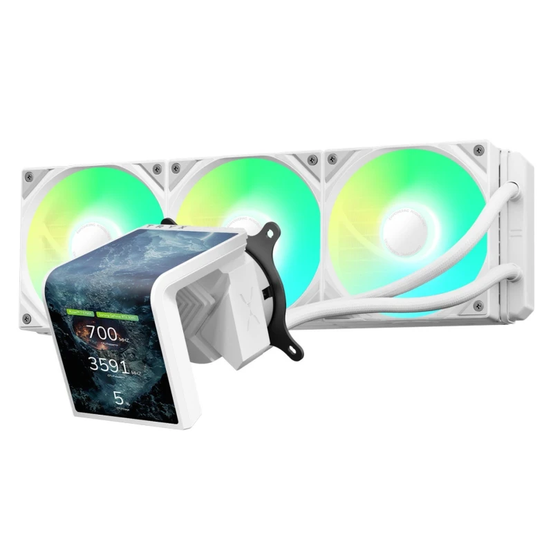 Image of TRYX PANORAMA SE 360mm ARGB AIO Liquid Cooler White - L-P360L-AM3M-G0W
