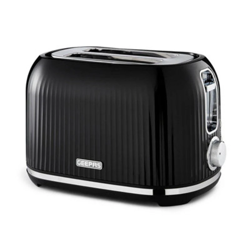 Image of Geepas Fluted 2 Slice Bread Toaster With 7 Browning Levels, Black
