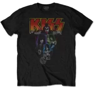 Image of KISS - Neon Band Unisex Medium T-Shirt - Black