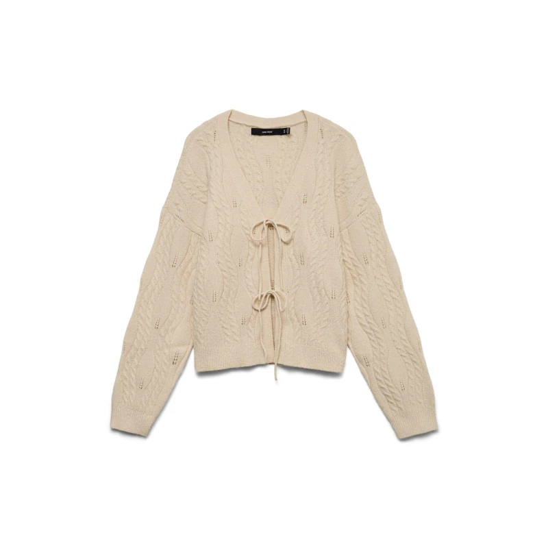 Image of Vero Moda VM Tie Cardigan Ld63 Moonbeam female 8 (XS)