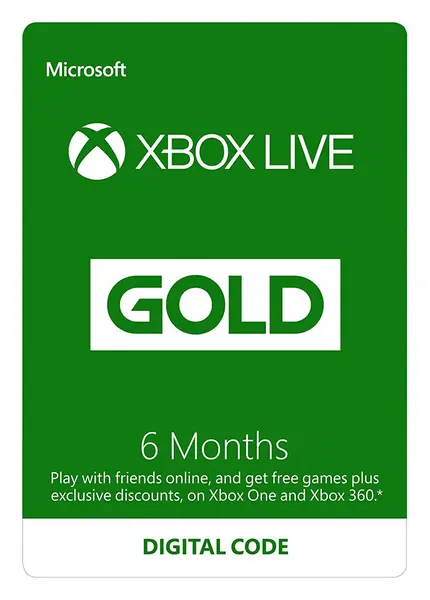 Image of Xbox LIVE 6 Month Gold Code: Europe