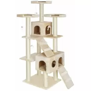 Image of Tectake - Cat tree scratching post Knuti - cat scratching post, cat tower, scratching post - beige
