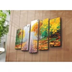 Image of 5PATK-184 Multicolor Decorative Canvas Painting (5 Pieces)