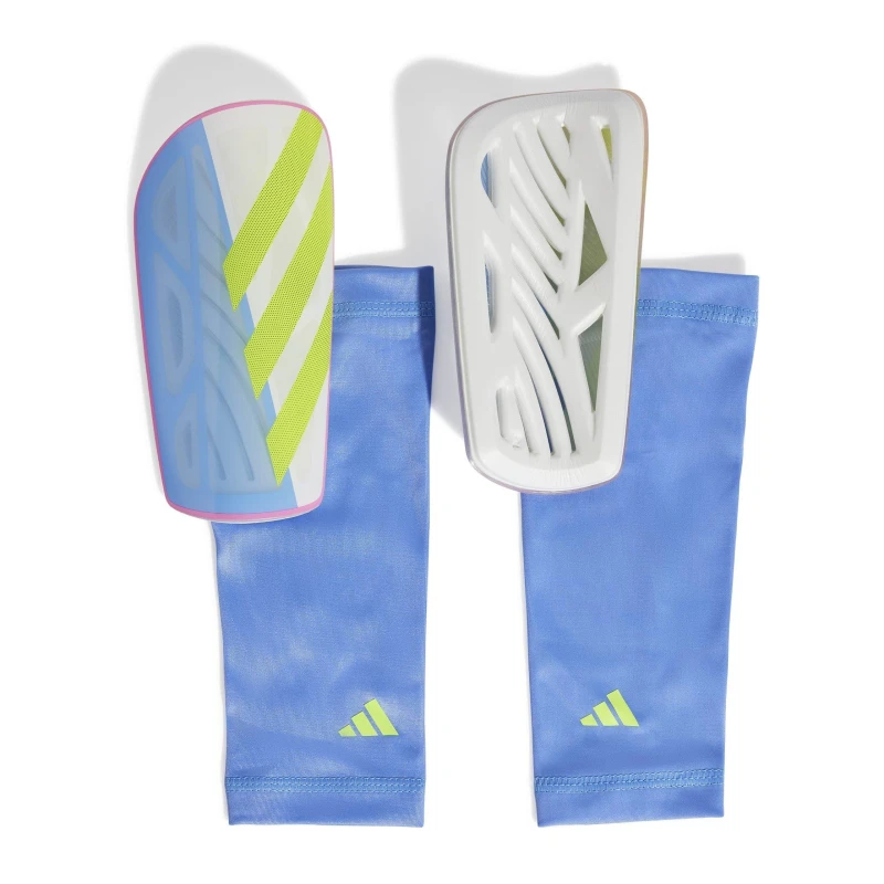Image of adidas Tiro League Shin GuardsUnisex Adults Blue/Pink/Lemon unisex X Large