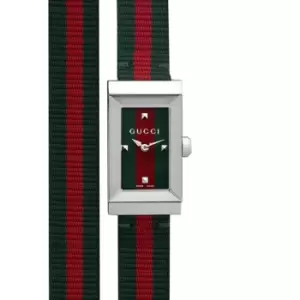 Image of G-Frame Green & Red Dial Double Loop Nylon Ladies Watch