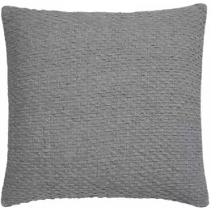 Image of Drift Home Hayden Textured Weave Eco-Friendly 100% Recycled Cotton Filled Cushion, Grey, 43 x 43 Cm