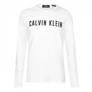 Image of Calvin Klein Performance Long Sleeve T Shirt - 100 BWhite/Blk