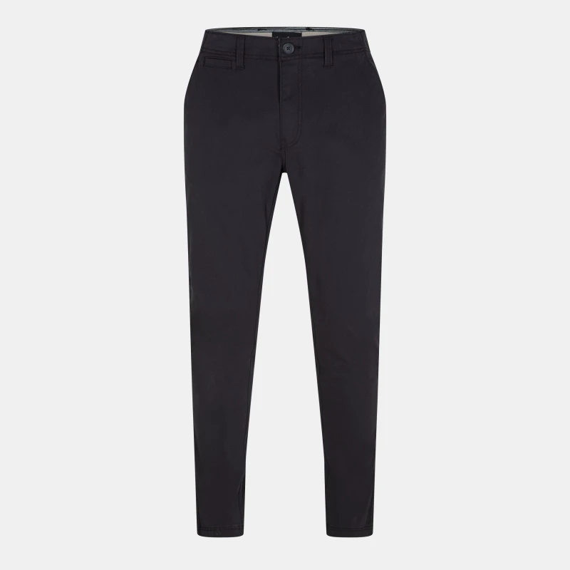 Image of Threadbare Threadbare Men 'Castello' Cotton Slim Fit Chino Trousers With Stretch in Black Size: 30R Black 30R Male 7625914383877