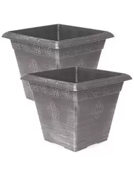 Image of Yougarden Medley Silver Plastic Round Planter