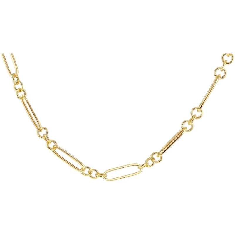 Image of Be You 9ct Gold Hollow Figaro Paper Chain Yellow Gold female 20in