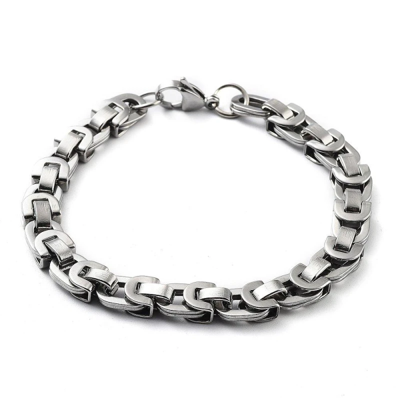 Image of Aye Do Gifts Mens Folded Link Silver Bracelet Silver male One Size