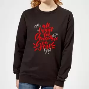 Image of All I want for Christmas Womens Christmas Jumper - Black - 4XL