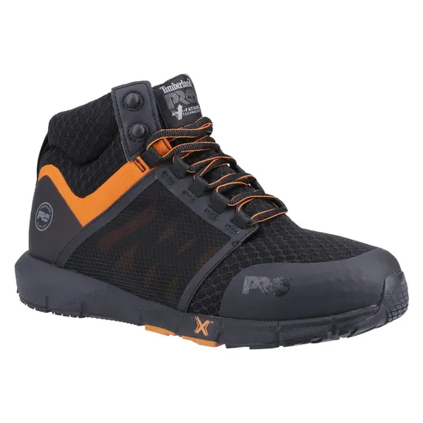 Image of Timberland Pro Mens Radius Non Marking Safety Boots UK Size 10.5 (EU 45) Black/Orange TIM089-BLKOR-10.5