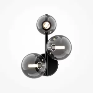 Image of Maytoni Maytoni Dallas Modern 3 Light Wall Lamp Black, Smoky Shade, G9