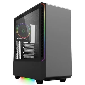 Image of Game Max Panda Full Tower 2 x USB 3.0 Tempered Glass Side Window Panel Black Case with Addressable RGB LED Lighting & Fan