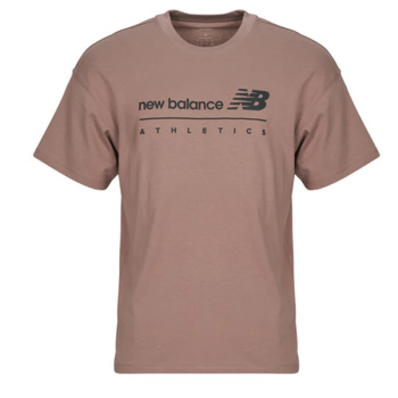 Image of New Balance LINEAR GRAPHIC T-SHIRT mens T shirt in Brown