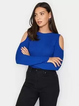 Image of Long Tall Sally Cobalt Cold Shoudler Jumper, Blue, Size 14-16, Women