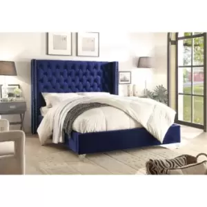 Image of Adriana Bed Single Plush Velvet Blue