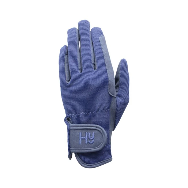 Image of Hy Logo Riding Gloves in Mid Navy Size: Small Mid Navy Unisex S