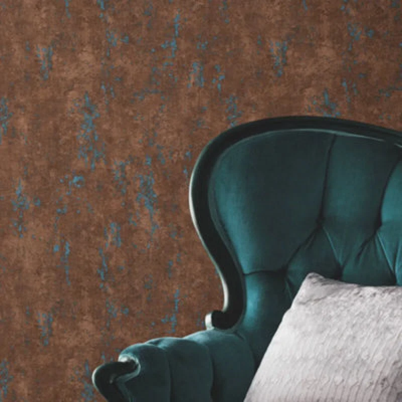 Image of Erismann Concrete Plaster Copper & Blue Metallic Wallpaper 10375-19