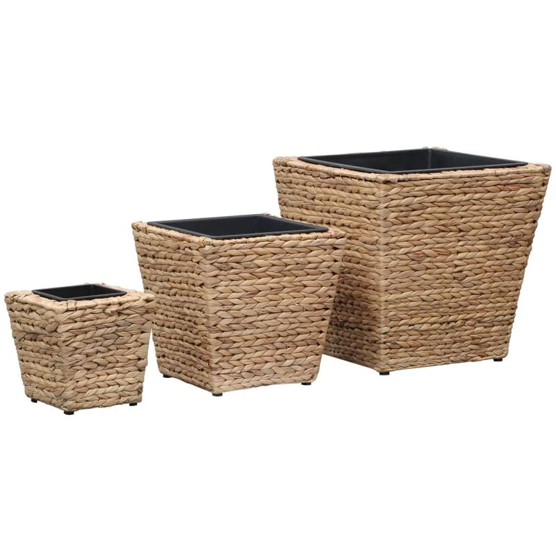 Image of vidaXL 3x Garden Raised Beds Water Hyacinth Outdoor Flower Plant Pot Planter