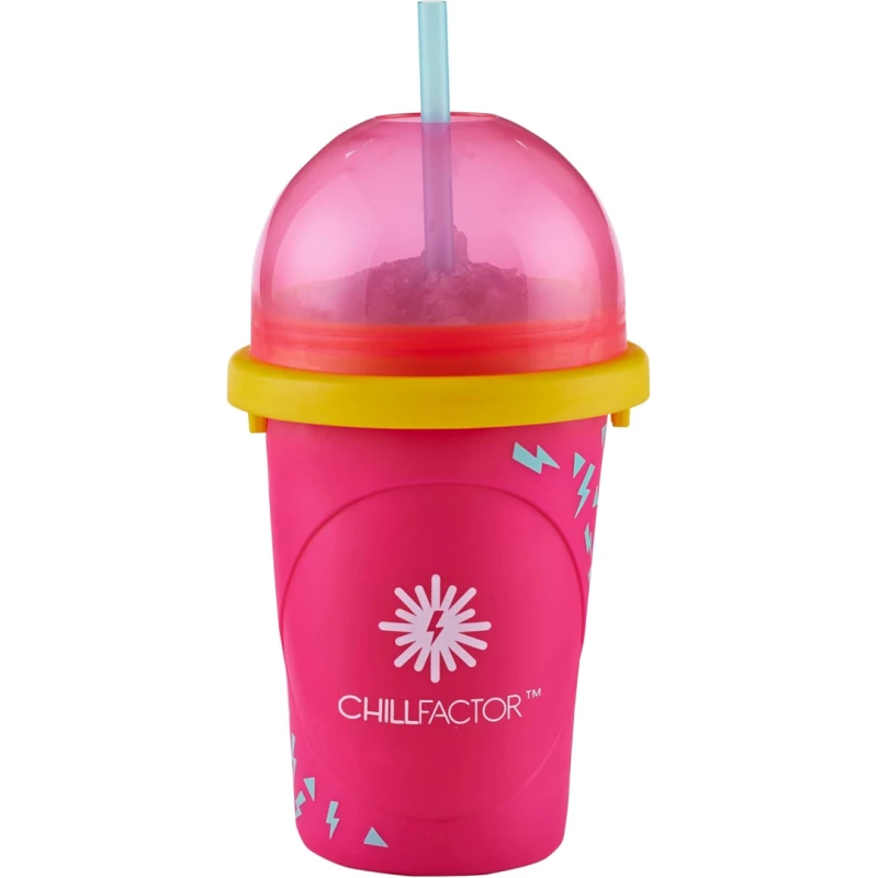 Image of Chill Factor Colour Shock slushy maker Perfectly Pink - Reusable slushy maker cup homemade slushies. Squeeze cup slushy maker Kitchen toys