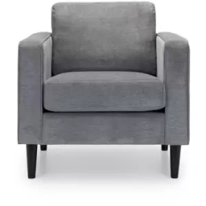 Image of Marguerite - Dining Accent Chair Dark Grey Chenille Fabric Upholstered