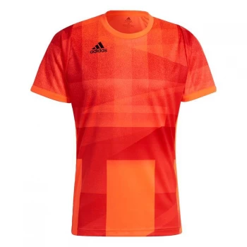 Image of adidas Freelift Tokyo HEAT. RDY Tennis T-Shirt Mens - App Solar Red / Black