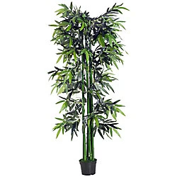 Image of Outsunny Artificial Tree 844-196 Green, Black 200 mm x 200 mm x 1800 mm