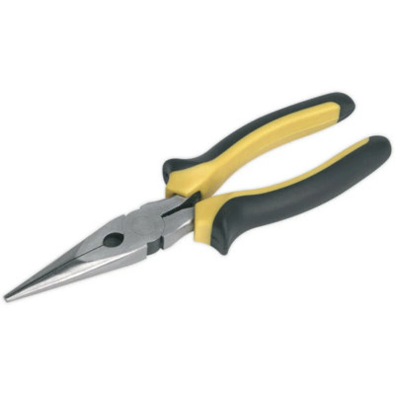 Image of Loops 200mm Long Nose Pliers - Comfort Grip - Corrosion Resistant - Hardened Steel Metallics