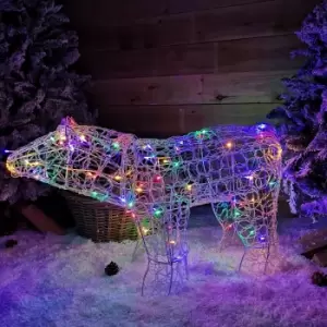 Image of 90cm Multicoloured LED Indoor Outdoor Acrylic Christmas Polar Bear Decoration