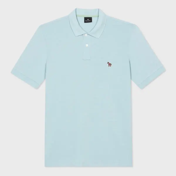 Image of Paul Smith Sky Blue Organic Cotton Zebra Polo Shirt
