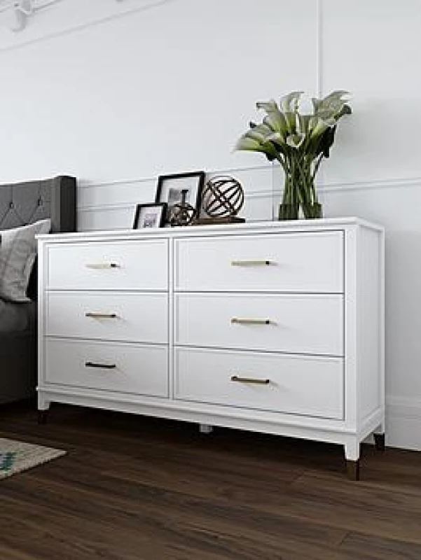 Image of Cosmoliving By Cosmopolitan Westerleigh 6 Drawer Dresser White WUMGU Unisex