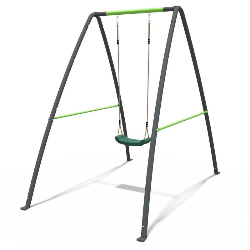 Image of OutdoorToys Children's Steel Garden Single Metal Swing Set in Grey Grey Unisex