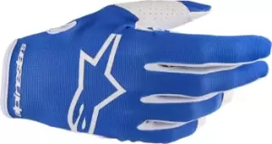 Image of Alpinestars Radar Motorcross Gloves, white-blue, Size L, white-blue, Size L