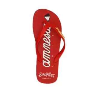 Image of BeachyFeet Mens Amnesia Poolside Flip Flops (7 UK-8 UK) (Red)