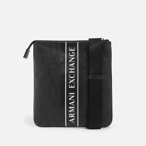 Image of Armani Exchange Tape Logo Canvas Crossbody Bag Black male 952397-CC831-19921