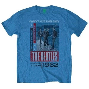 Image of The Beatles Direkt Aus England Heather Mens Small T-Shirt - Blue