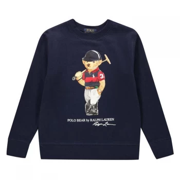 Image of Polo Ralph Lauren Bear Crew Neck Sweater - Cruise Navy