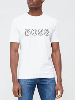 Image of Hugo Boss Tiburt Large Logo T-Shirt White Size S Men