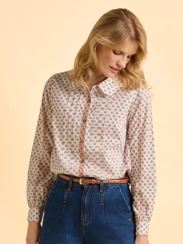 Image of Brakeburn Womens Tarja Blouse in Cream Size: 18 Cream Female 18