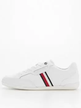 Image of Tommy Hilfiger Classic Cupsole Leather Trainers - White, Size 42, Men