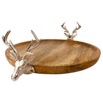Image of Wooden Stag Tray 33.5cm