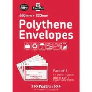 Image of Polythene 440x320 Envelopes Pack of 20 101-3485
