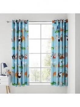 Image of Catherine Lansfield Animal Adventures Eyelet Curtains, Blue