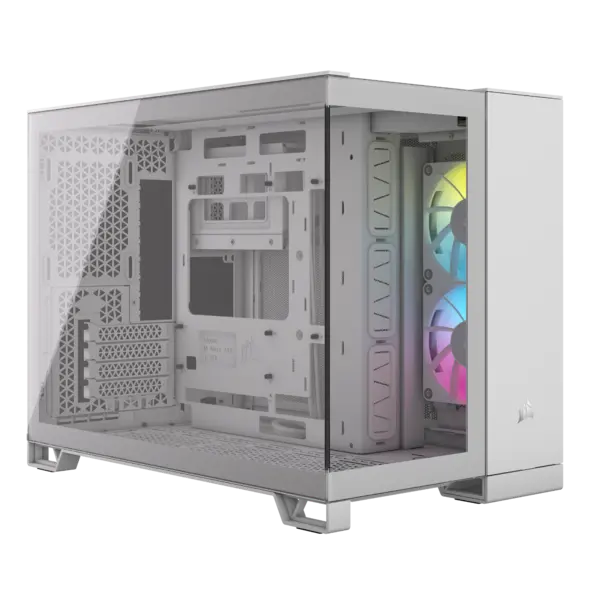 Image of Corsair 2500X RGB Tempered Glass Micro ATX Dual Chamber PC Case - White - CC-9011268-WW