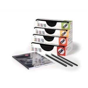 Image of GBC ProComb A4 8mm Plastic Binding Combs 45 Sheet Capacity Black Pack of 100