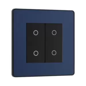Image of BG Evolve Matt Blue 200W Double Touch Dimmer Switch 2-Way Master - PCDDBTDM2B