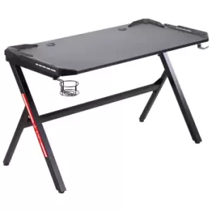 Image of HOMCOM 1.2m Computer Gaming Desk LED Light with Cup Holder Headphone Hook E-Sport